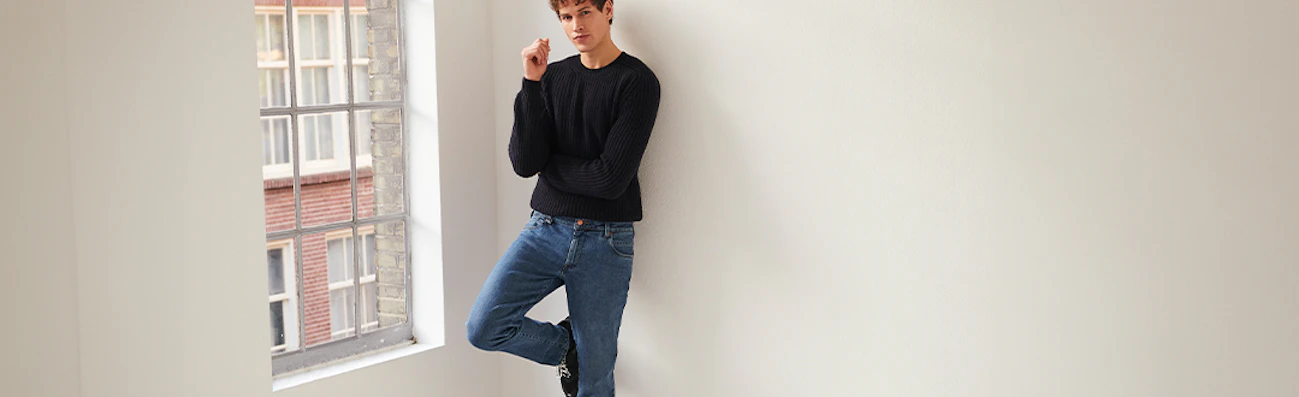 heren broek blauw