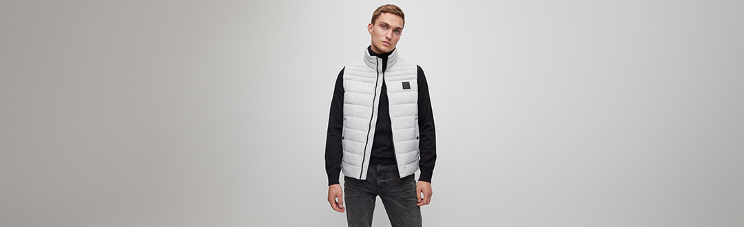 Witte bodywarmer heren