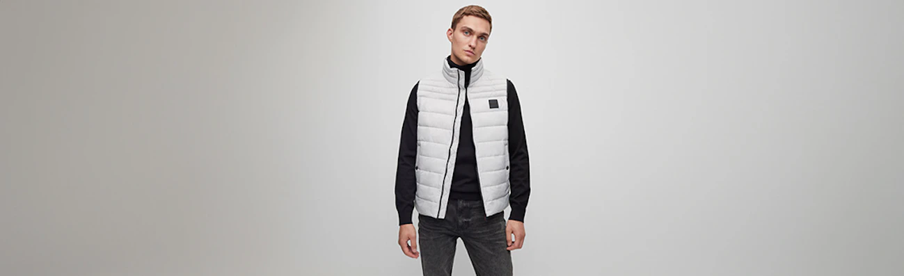 Witte bodywarmer heren