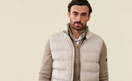 beige heren bodywarmer