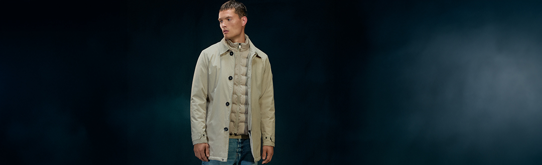lange beige winterjas