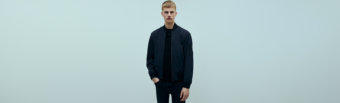 heren jas donkerblauw