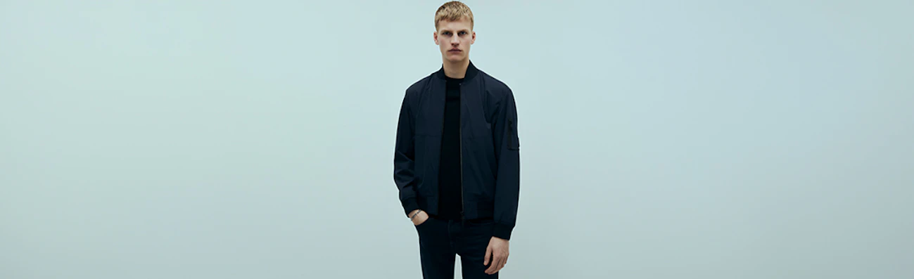 heren jas donkerblauw