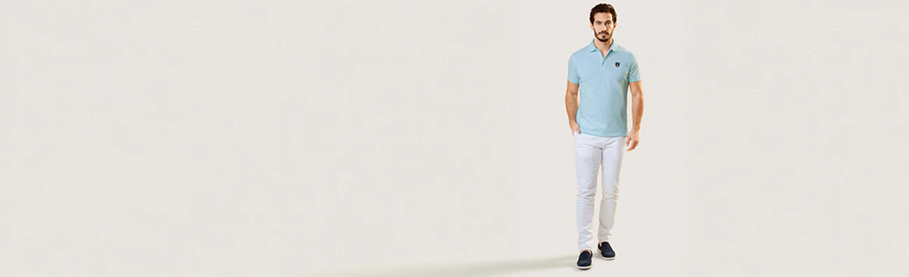 Lichteblauwe poloshirts voor heren