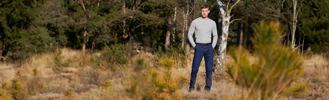 Broek voor heren blauw