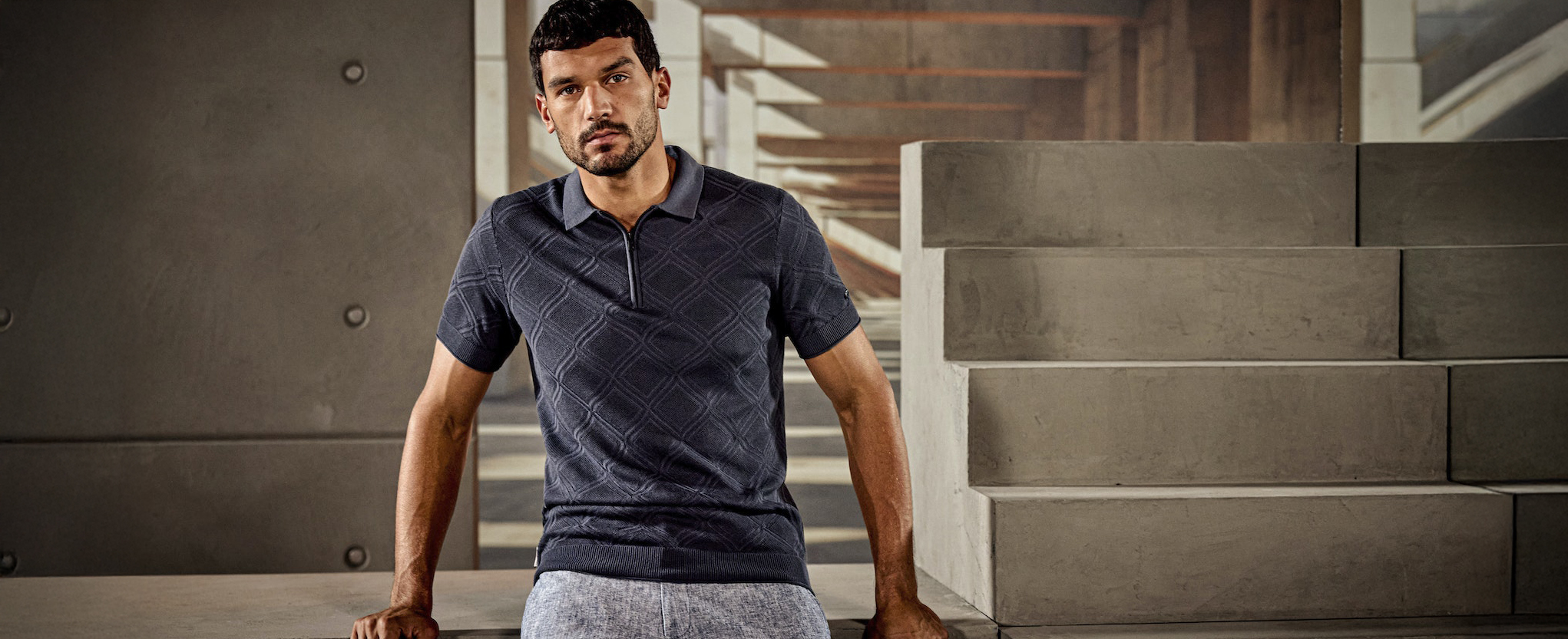 Heren polo met rits