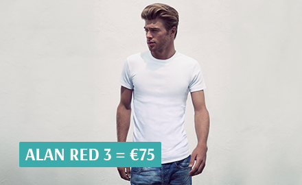 Alan red t shirts aanbieding