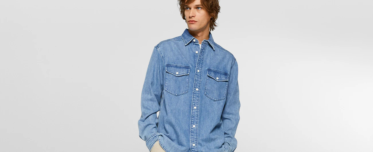 Denim heren overshirt
