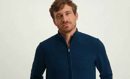 Blauwe heren vest