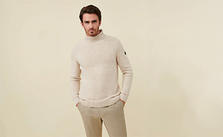 Beige coltrui heren