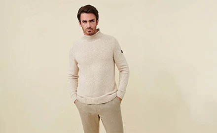 Beige coltrui heren