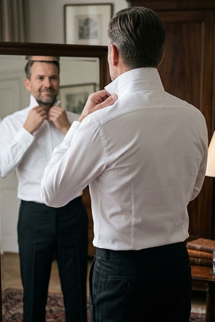 Overhemd black tie Schulte