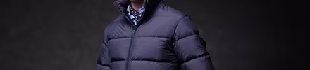 donkerblauwe puffer jas