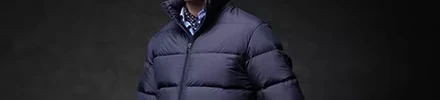 donkerblauwe puffer jas